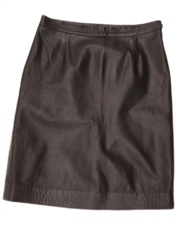 Falda de cuero vintage para mujer W29 Negro medio