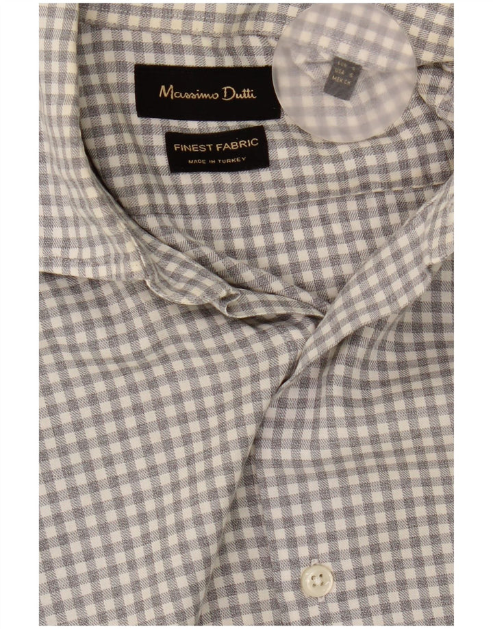 Camisa Massimo Dutti Hombre Small Vichy Gris