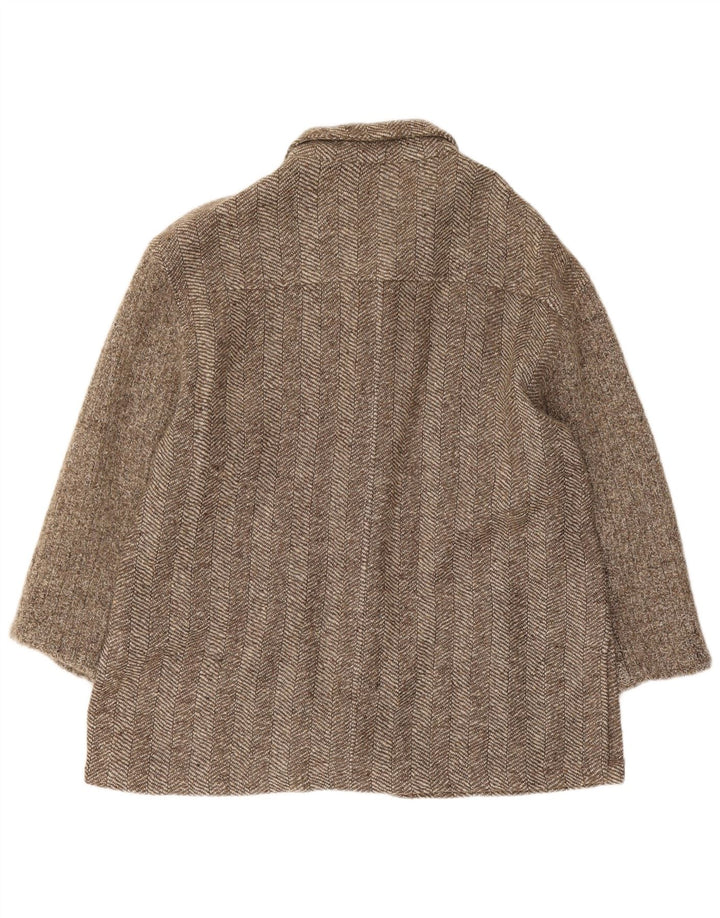 Classics Chaqueta tipo blazer de 5 botones para mujer UK 40 Large Khaki Herringbone