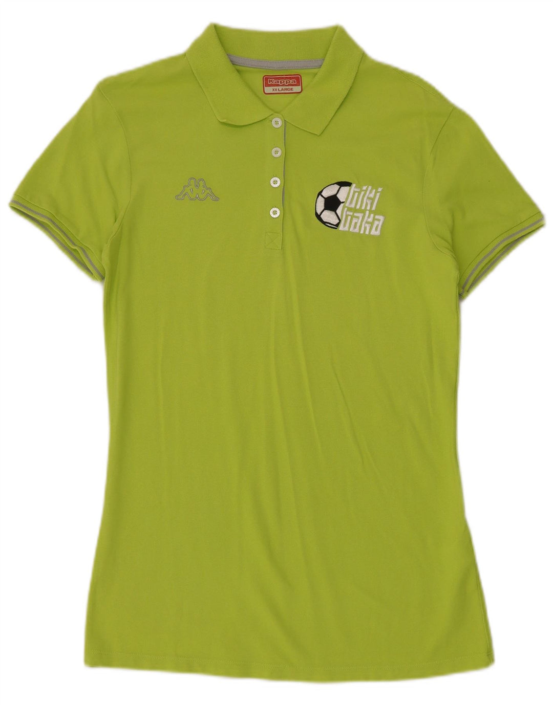 KAPPA Polo gráfico para mujer UK 20 2XL Algodón verde