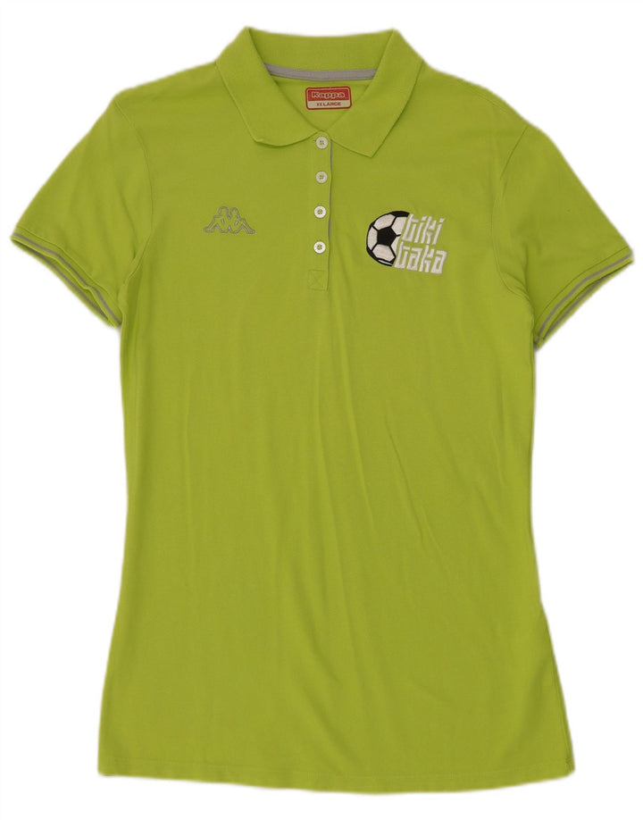 KAPPA Polo gráfico para mujer UK 20 2XL Algodón verde