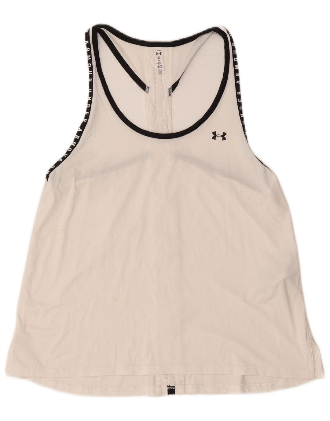 Under Armour Camiseta sin mangas con gráfico Heat Gear para mujer, Reino Unido 12, poliéster blanco mediano