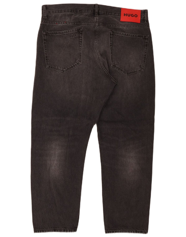Hugo Boss Jeans rectos desgastados para hombre W34 L27 Algodón gris