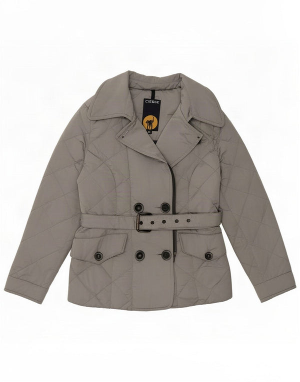 Ciesse Piumini Chaqueta acolchada con doble botonadura para mujer IT 42 Medium Silver