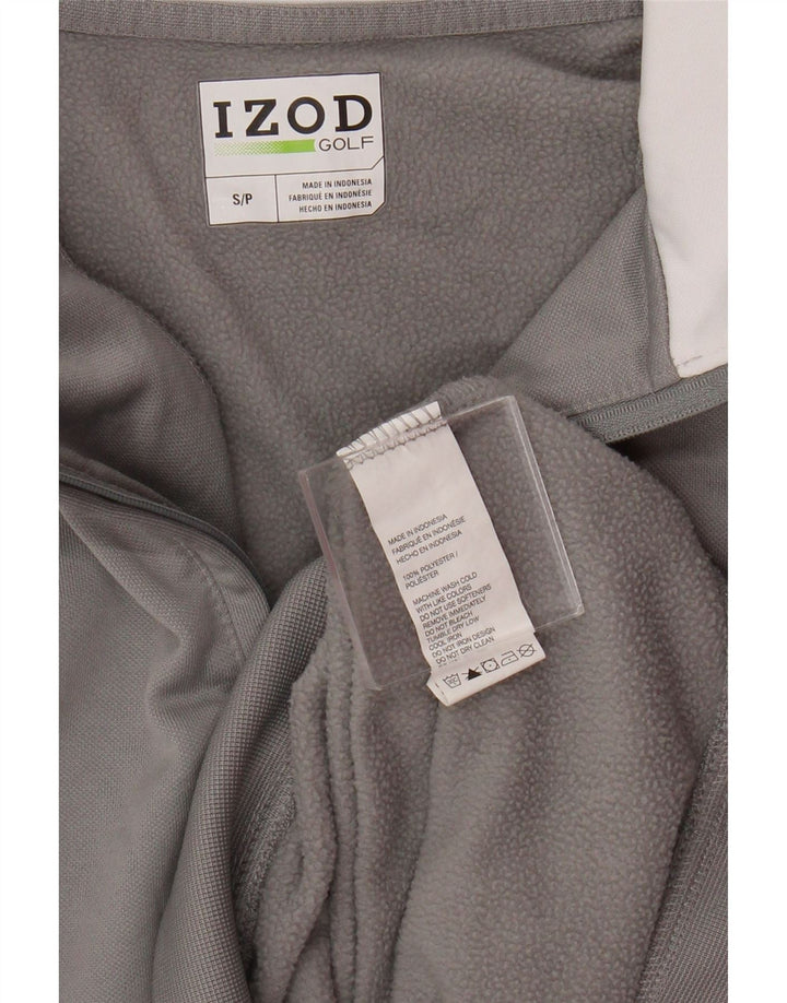 Izod Hombre Zip Neck Sudadera Jumper Small Gris Poliéster