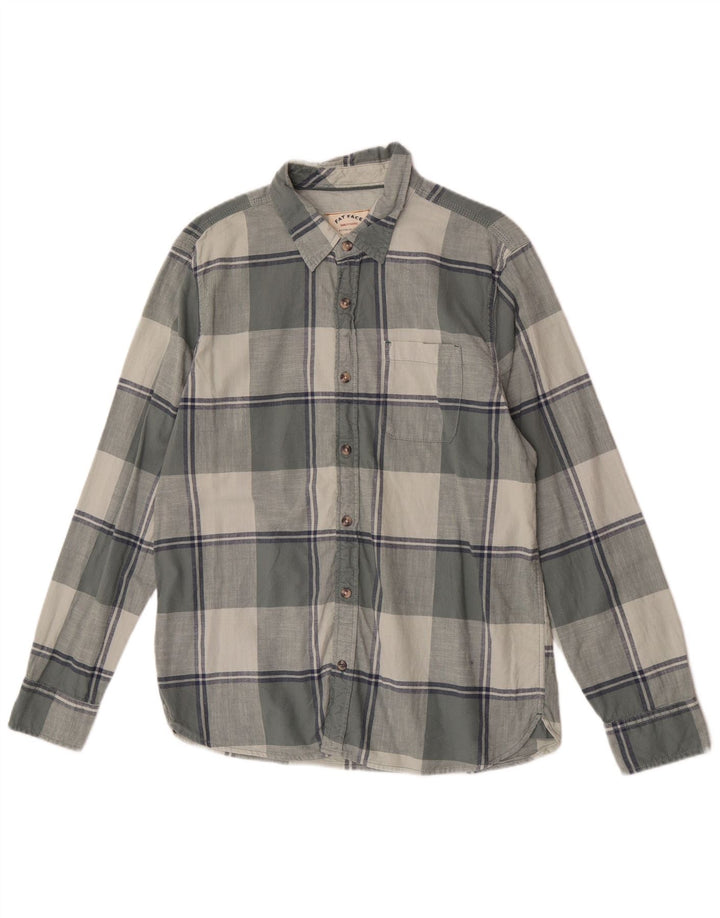 Camisa de franela para hombre de Fat Face de algodón a cuadros grises grandes
