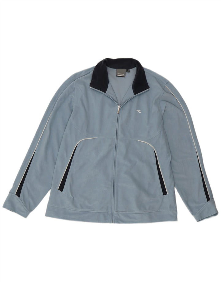 Diadora Chaqueta de chándal para mujer UK 40 Grande Poliéster con bloques de color azul