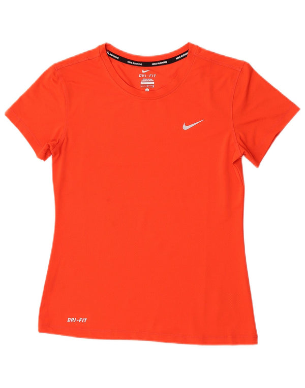 Nike Mujer Dri Fit Graphic Camiseta Top UK 40 Grande Naranja Poliéster