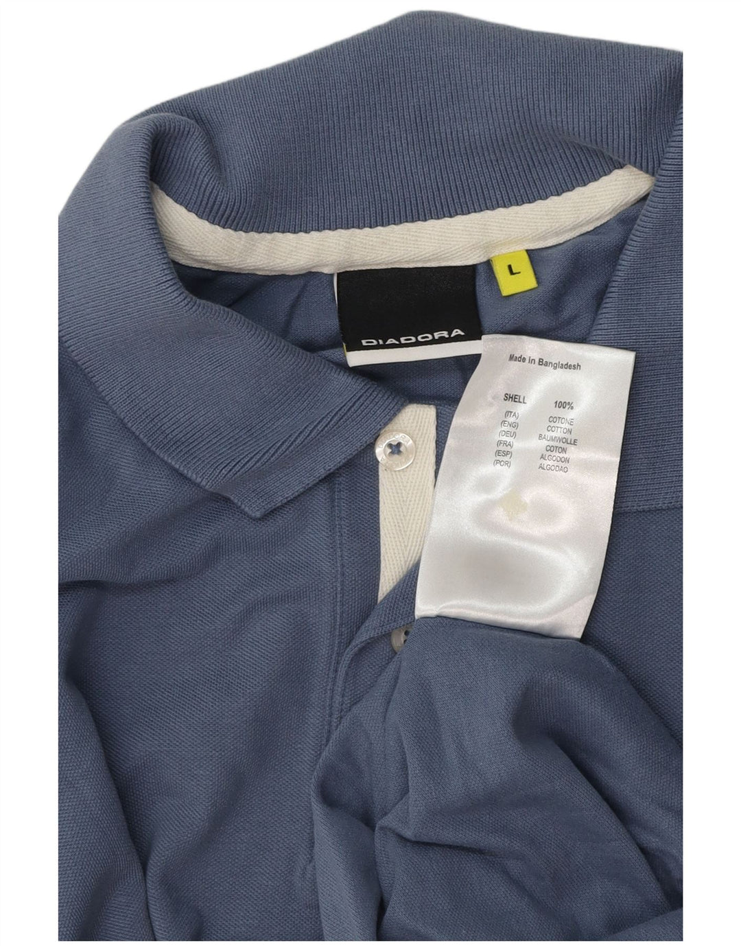 Diadora Polo Hombre Algodón Azul Grande