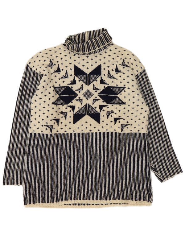Ermenegildo Zegna Suéter tipo jersey con cuello vuelto para hombre grande azul marino Fair Isle