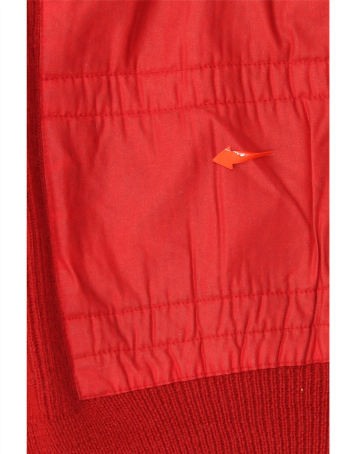 VINTAGE Jersey de cuello redondo para hombre IT 52 Lana roja grande con bloques de color