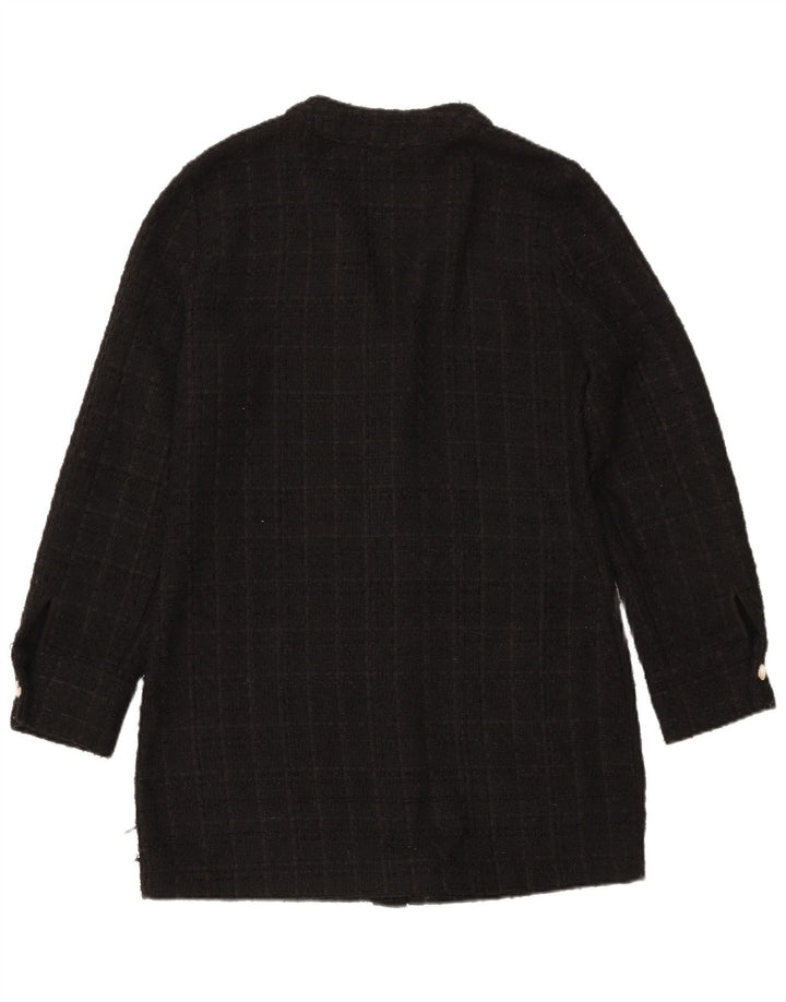 Zara Mujer Suéter Cárdigan Largo UK 44 Mediano Negro