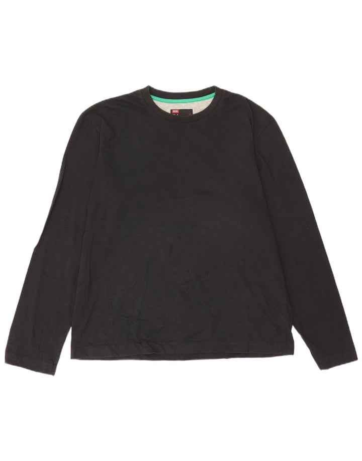 Diesel Hombre Gráfico Top Manga Larga XL Algodón Negro