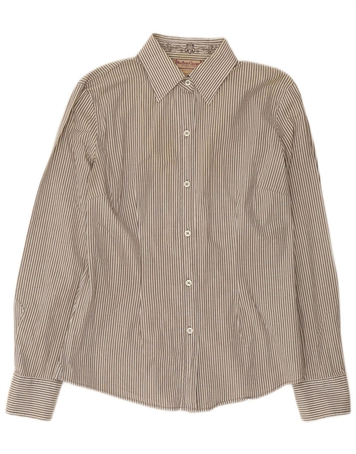 Camisa Marlboro Classics para mujer EU 44 XL Algodón gris a rayas