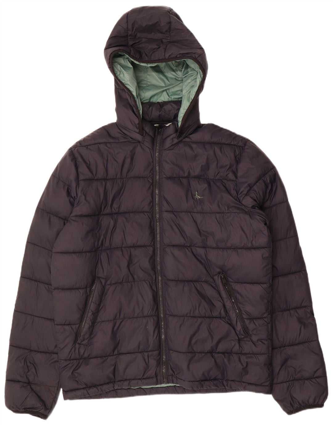 Jack Wills Chaqueta acolchada con capucha para hombre UK 38 Medium Black Nylon