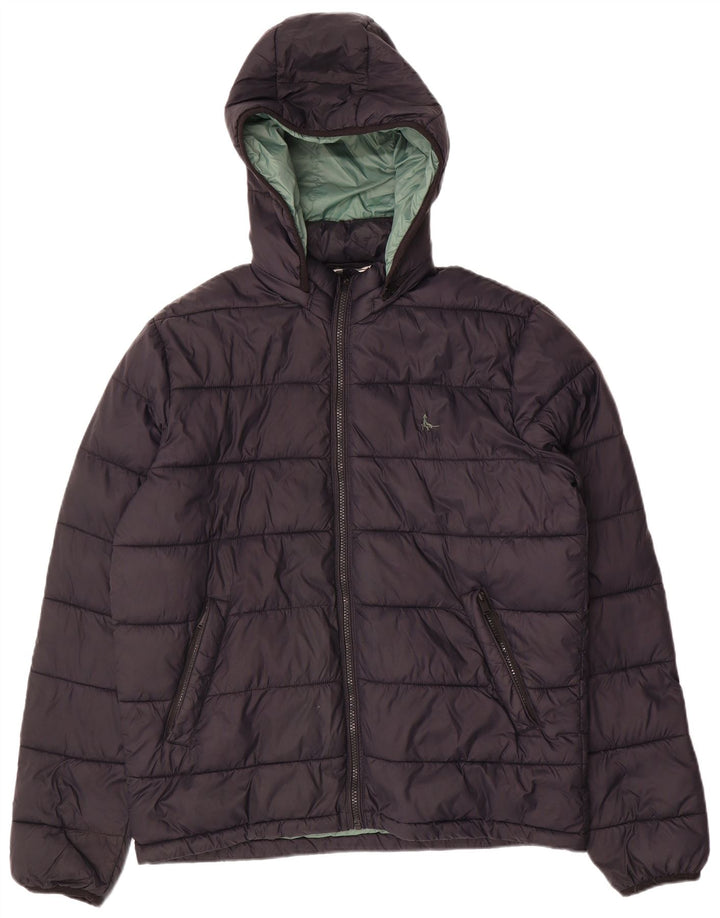 Jack Wills Chaqueta acolchada con capucha para hombre UK 38 Medium Black Nylon