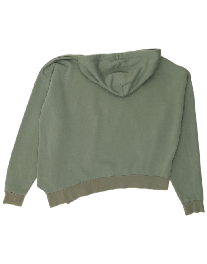 Reebok Sudadera con capucha asimétrica corta para mujer Reino Unido 12/14 Algodón verde medio