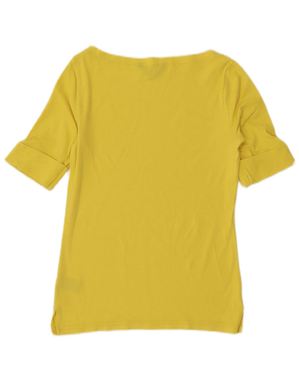 Ralph Lauren Blusa para Mujer Top UK 12 Algodón Amarillo Medio