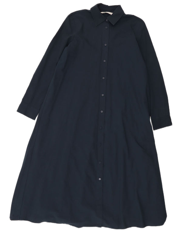 Zara Vestido camisero extragrande para mujer UK 6 XS Poliéster azul marino