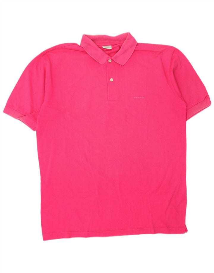 DIADORA Polo Hombre Grande Rosa Algodón