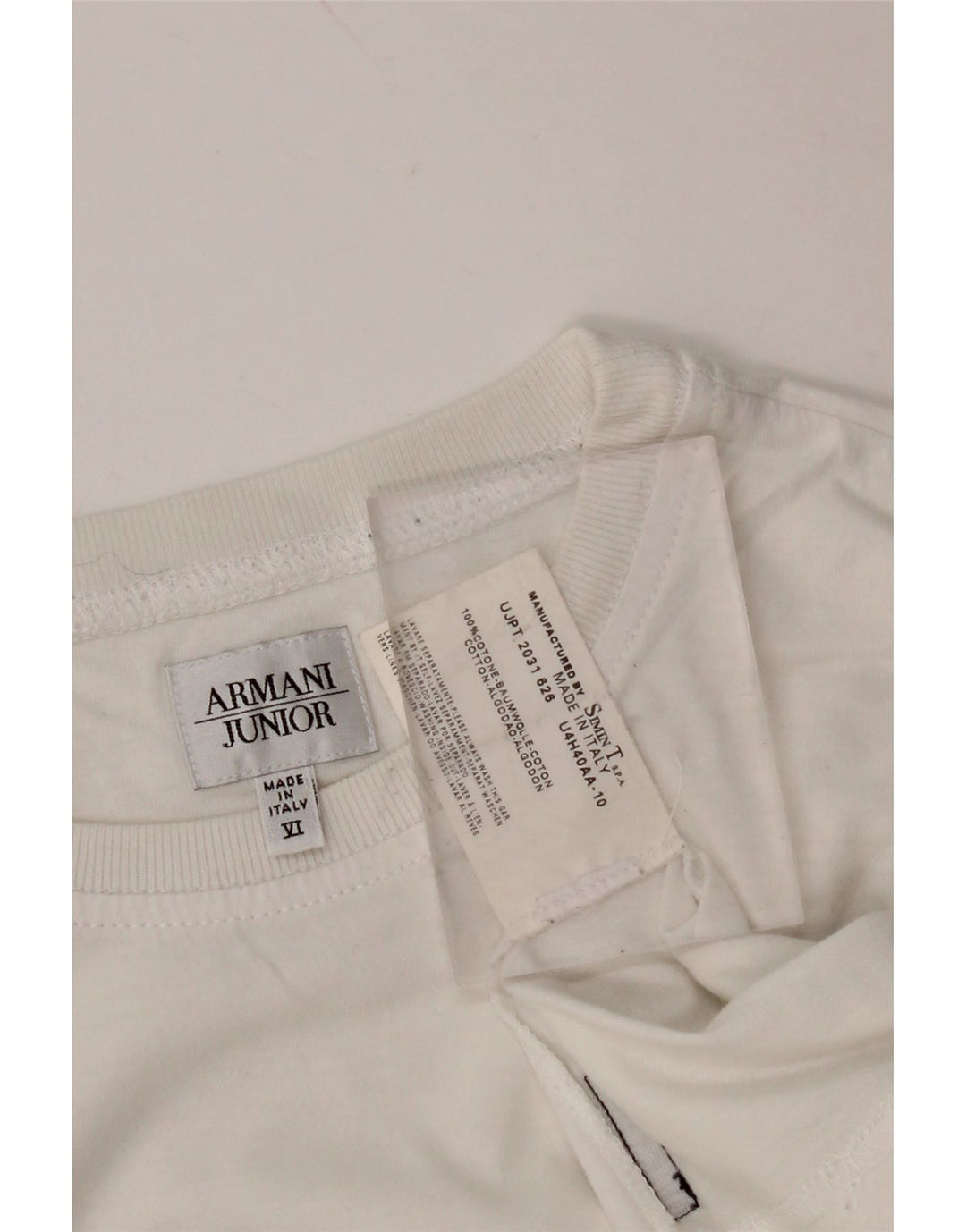 ARMANI JUNIOR Camiseta gráfica para niño 11-12 años Blanco Algodón