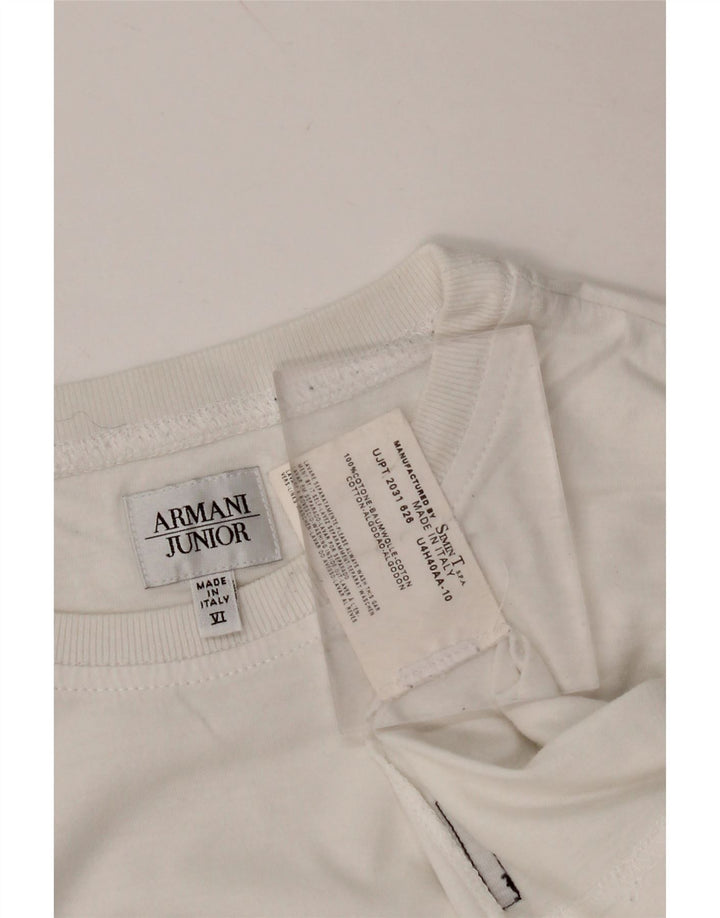 ARMANI JUNIOR Camiseta gráfica para niño 11-12 años Blanco Algodón