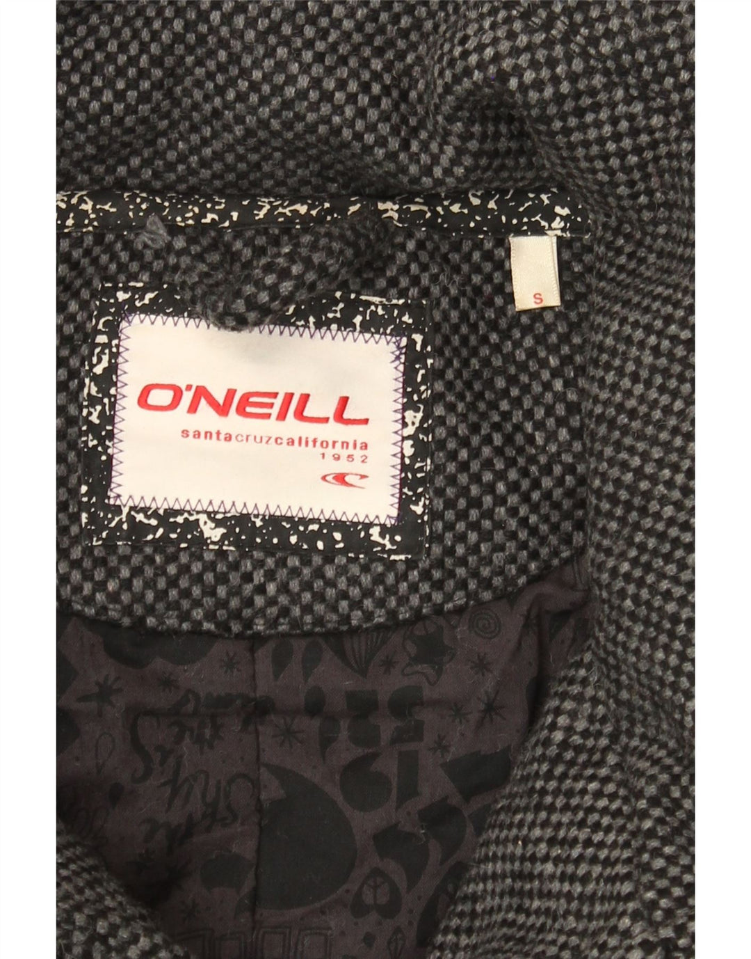 O'NEILL Womens Overcoat UK 10 Small Grey Check Wool Vintage O'Neill and Second-Hand O'Neill from Messina Hembry 
