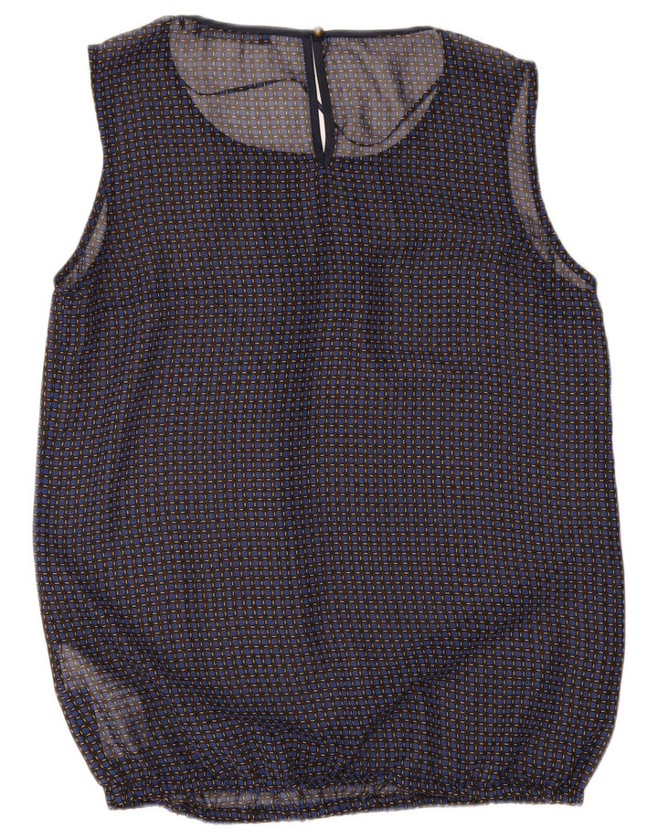 Esprit Blusa sin mangas para mujer UK 40 Mediano Azul marino Cuadros Poliéster