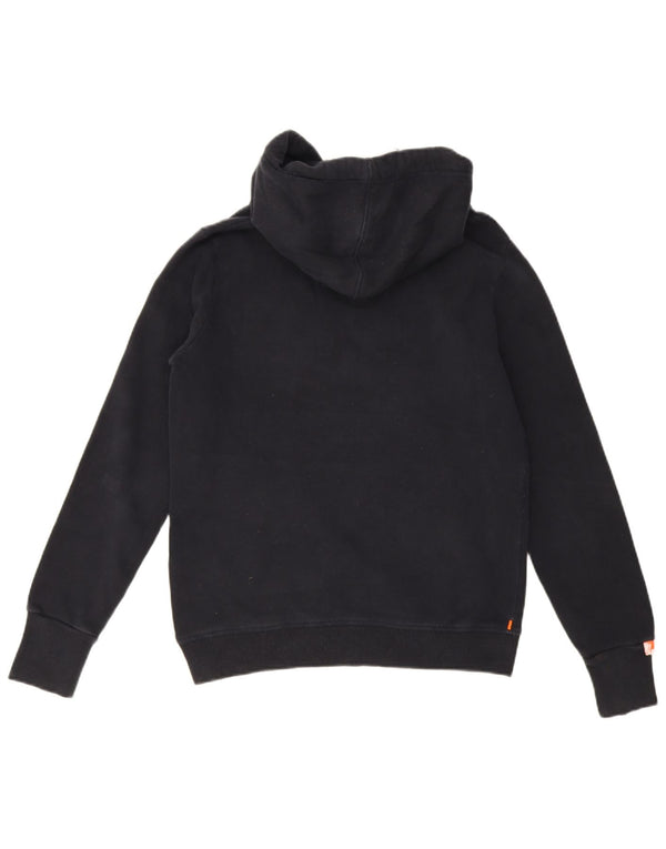 Superdry Womens Graphic Hoodie Jumper UK 14 Medium Navy Blue Cotton