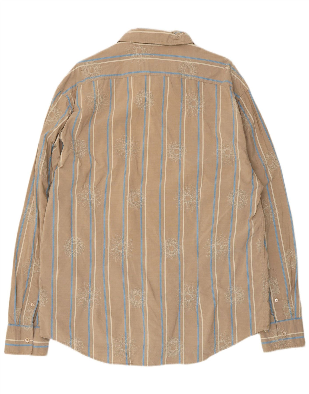 Ted Baker Camisa para hombre Talla 6 2XL Algodón a rayas beige