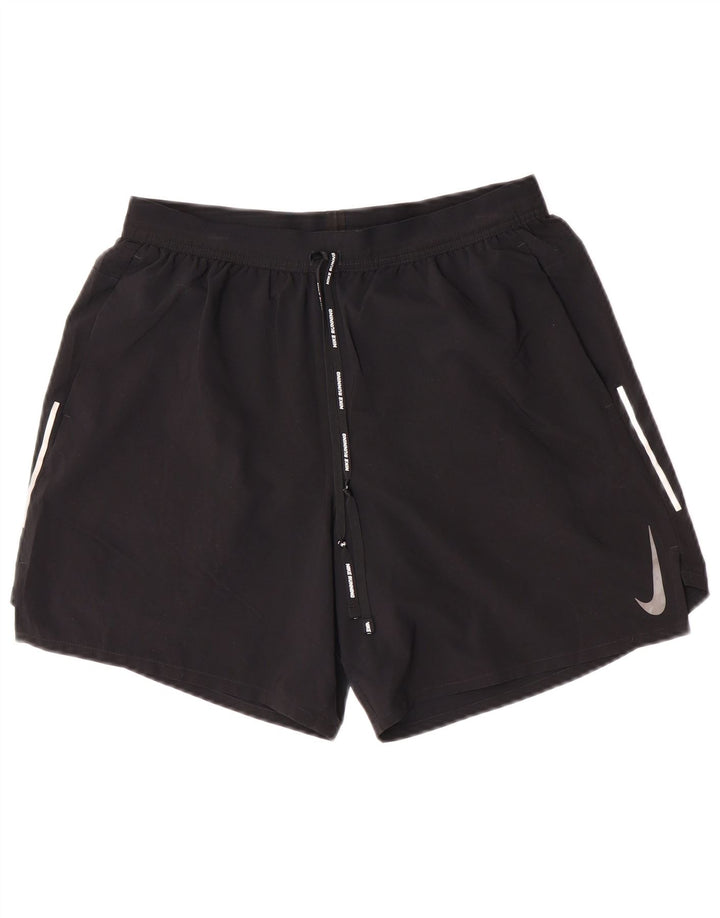 Nike - Pantalones cortos deportivos Dri Fit para mujer, talla grande, poliéster negro