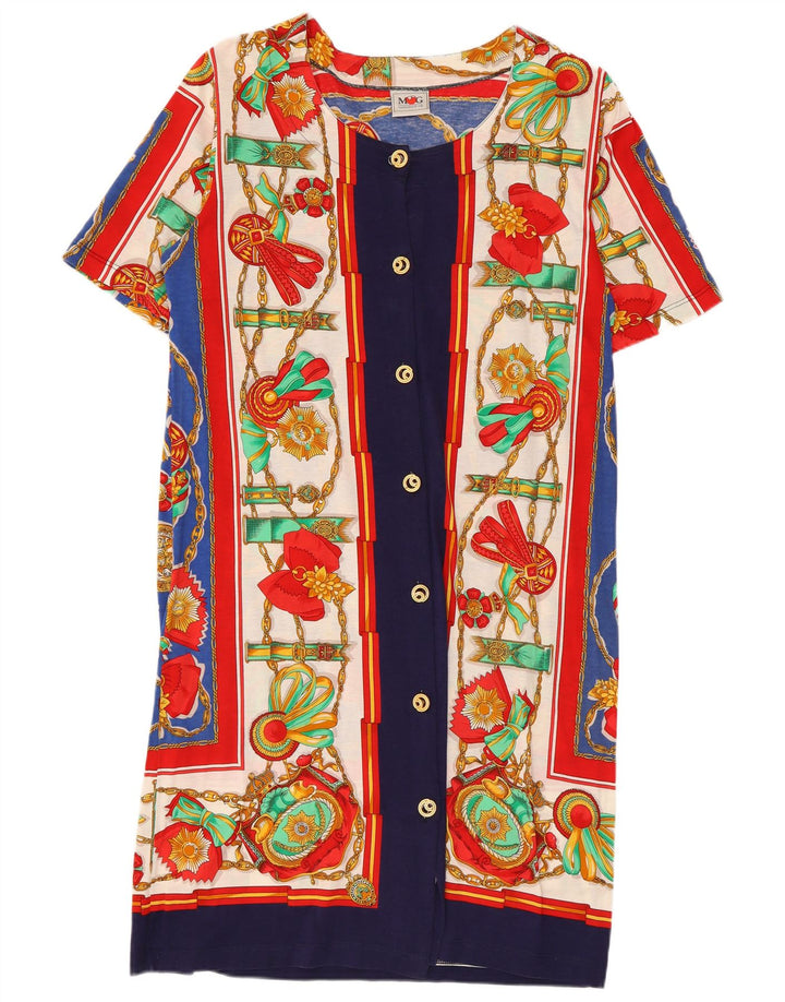 Maglificio MG Vestido camisero con estampado abstracto para mujer IT 50 XL Multicolor