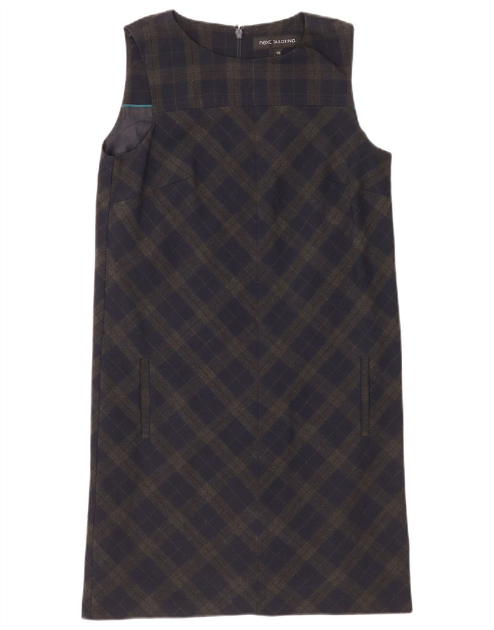 Next Vestido recto regular sin mangas para mujer UK 10 Small Green Plaid
