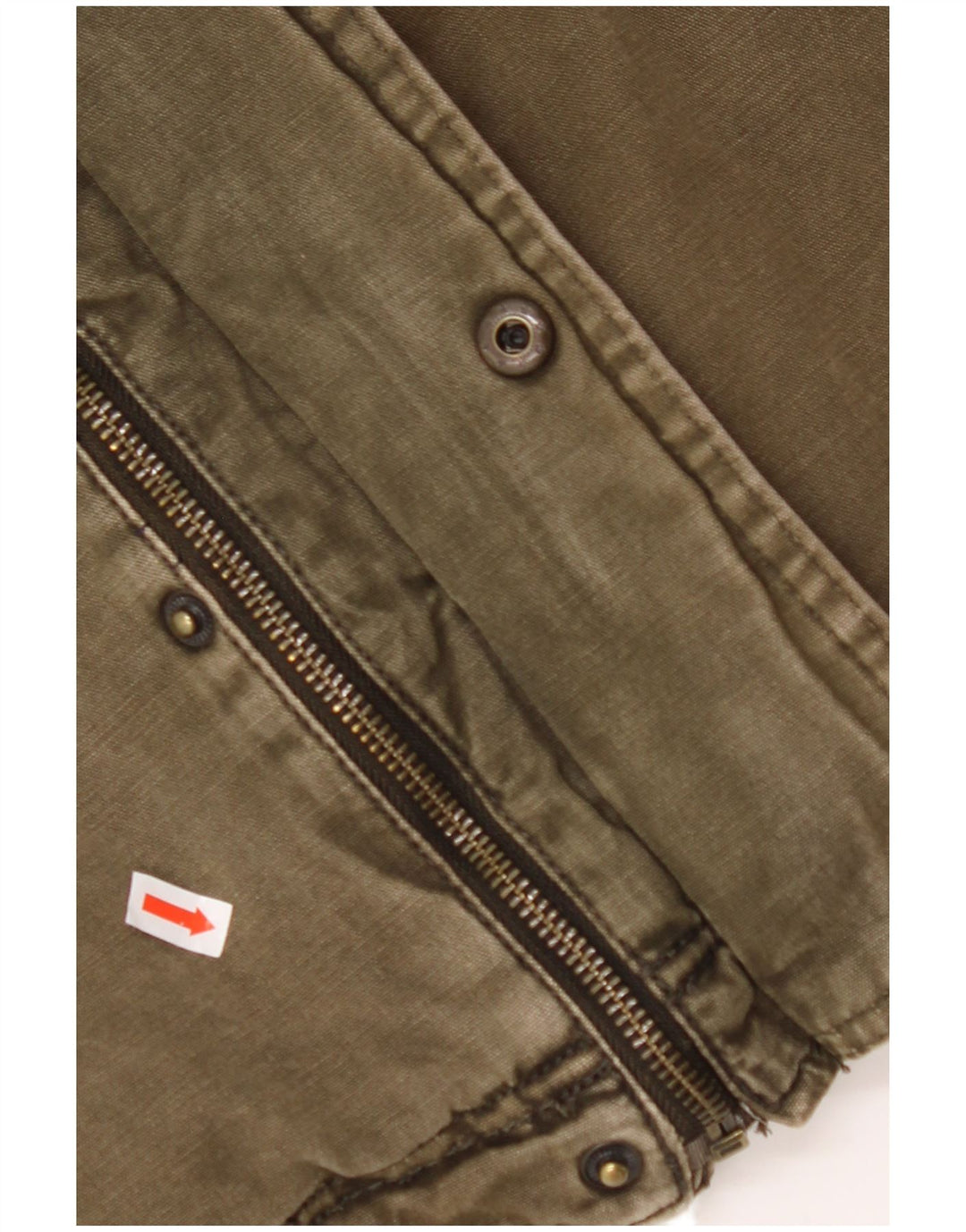 LEVI'S Chaqueta Sherpa vaquera militar con capucha para hombre UK 42 XL Algodón caqui