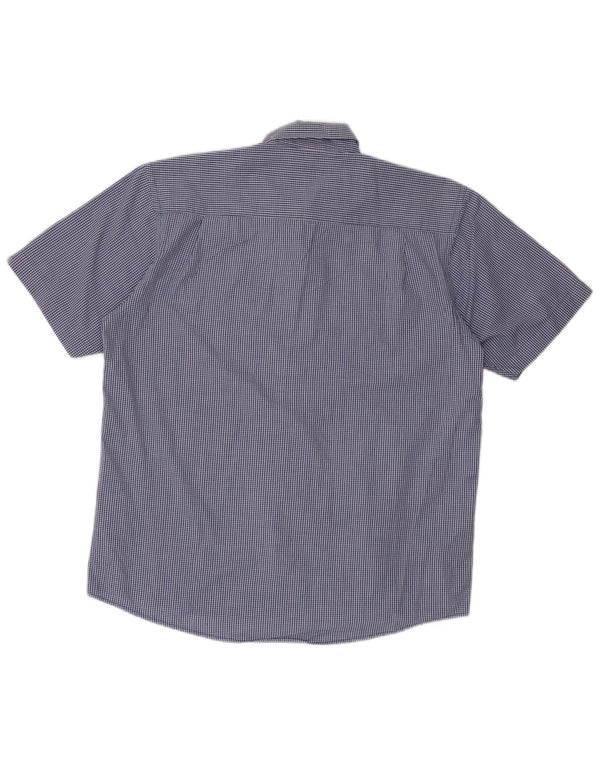 Camisa Pierre Cardin Hombre Manga Corta Regular Fit XL Algodón Vichy Azul