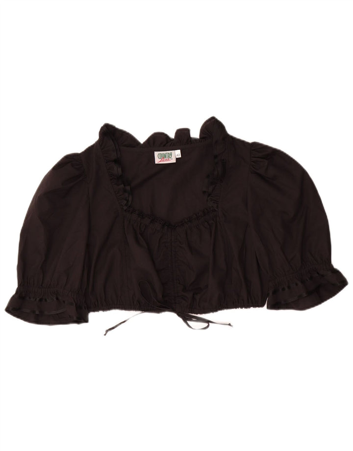 COUNTRY Blusa corta para mujer IT 42 Poliéster negro mediano
