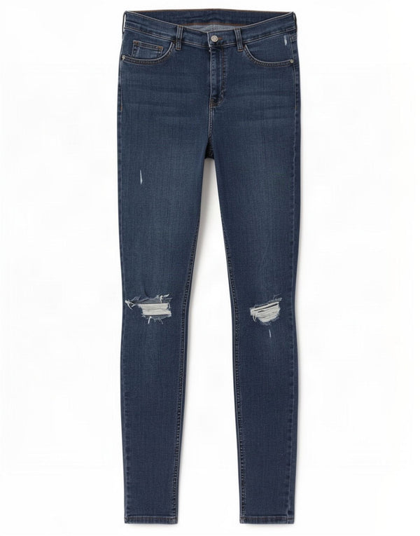Vaqueros pitillo desgastados para mujer Topshop W30 L32 Algodón azul