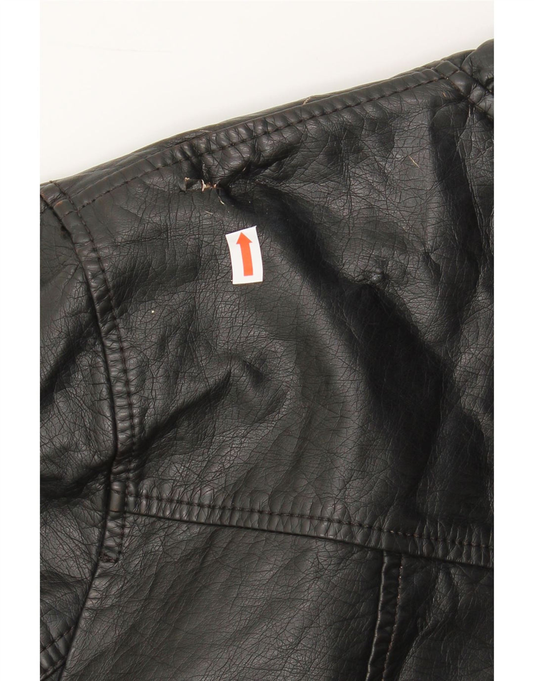 VINTAGE Womens Faux Leather Jacket UK 20 2XL Black Polyurethane Vintage Vintage and Second-Hand Vintage from Messina Hembry 