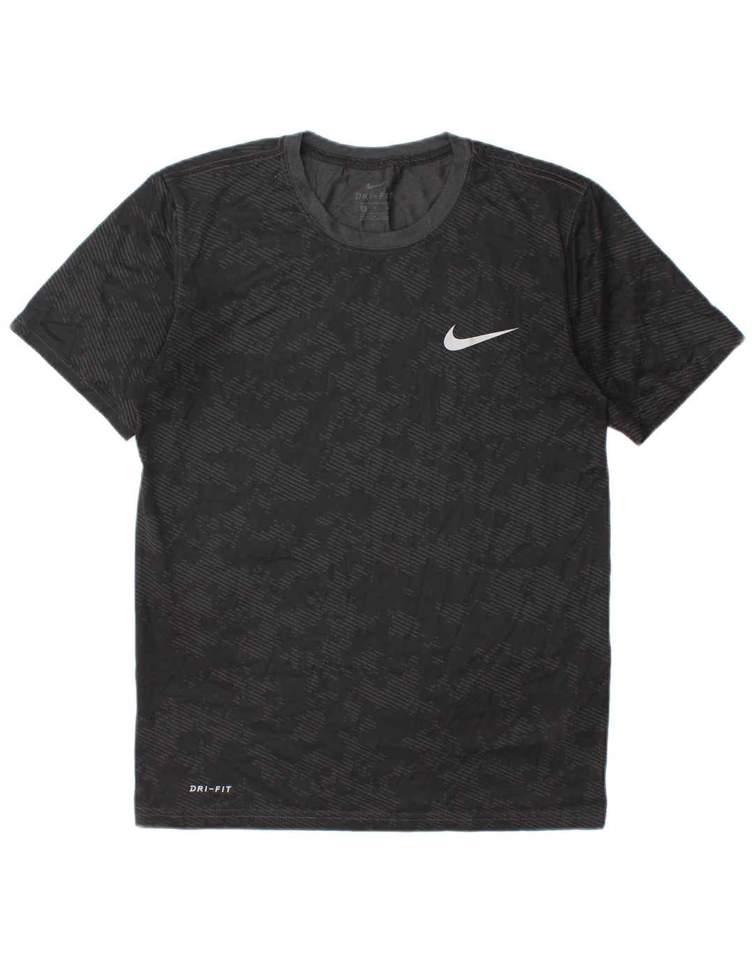 Nike Camiseta Dri Fit para hombre Top Small Negro Camuflaje Poliéster