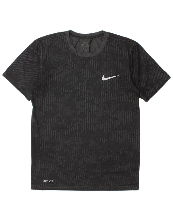 Nike Camiseta Dri Fit para hombre Top Small Negro Camuflaje Poliéster