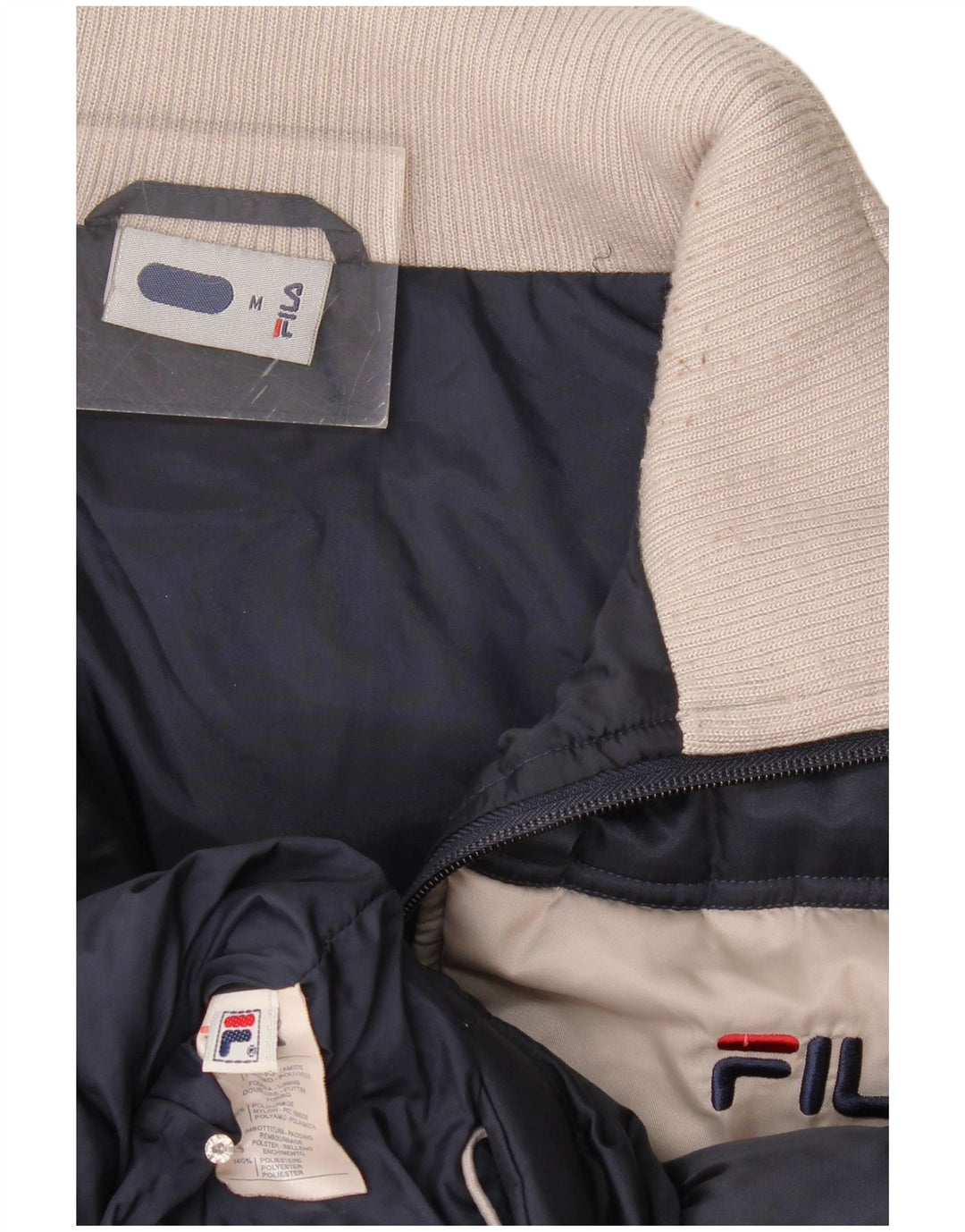 Fila Chaleco acolchado para hombre UK 38 Medium Azul marino Colorblock Poliamida