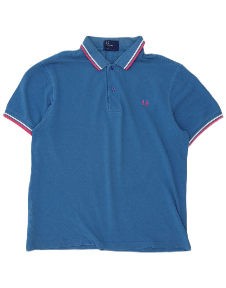 Polo Fred Perry Hombre Grande Azul Algodón