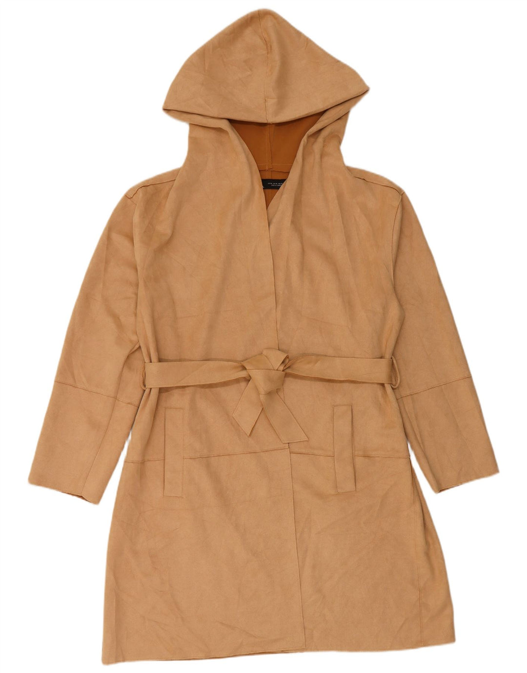 Zara Mujer Abrigo Con Capucha ES 40 XL Beige