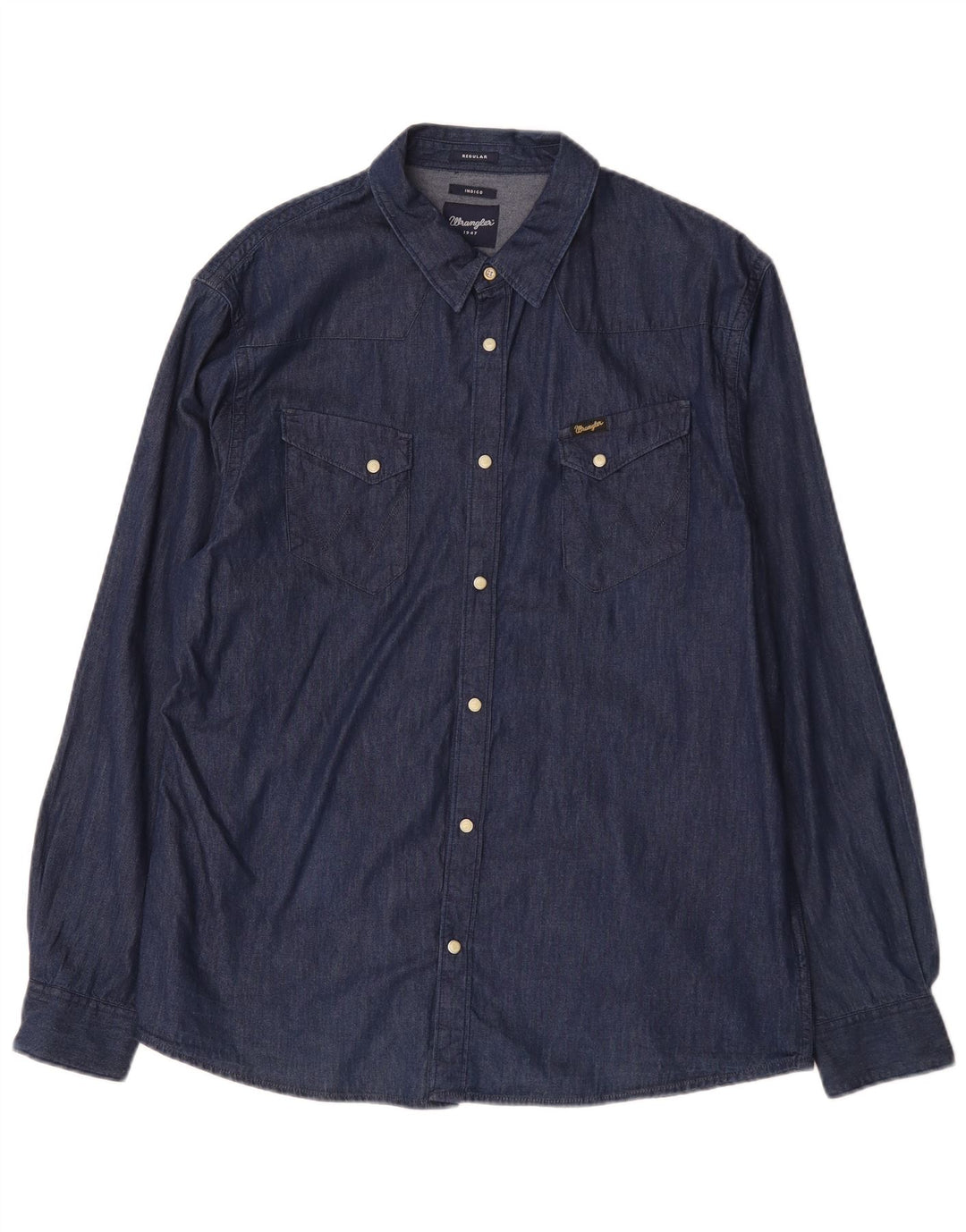 Wrangler Camisa Vaquera Regular Fit Hombre XL Algodón Azul Marino