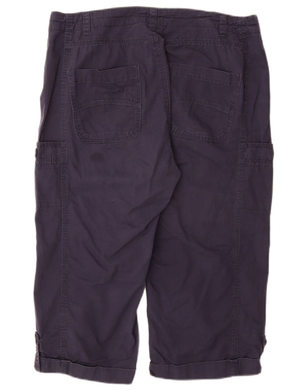 WEIRD FISH Pantalones Capri para Mujer UK 14 Large W34 Azul Marino Algodón