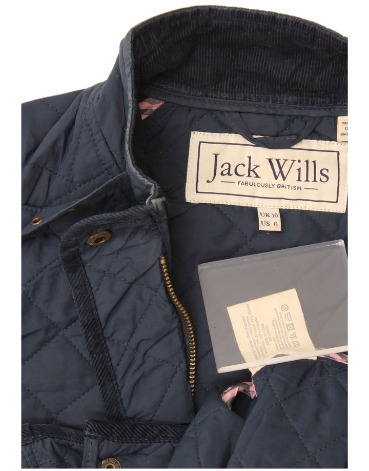 Jack Wills Chaqueta acolchada para mujer UK 10 Small Poliéster azul marino