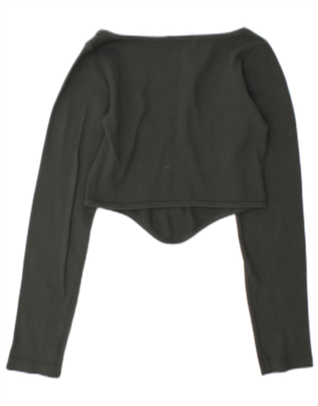 Zara Mujer Crop Top De Manga Larga UK 42 Poliamida Verde Medio