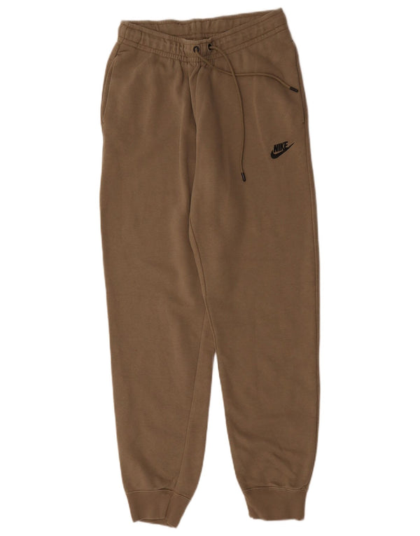 Nike Mujer Chándal Pantalones Joggers UK 8 Small Marrón Algodón