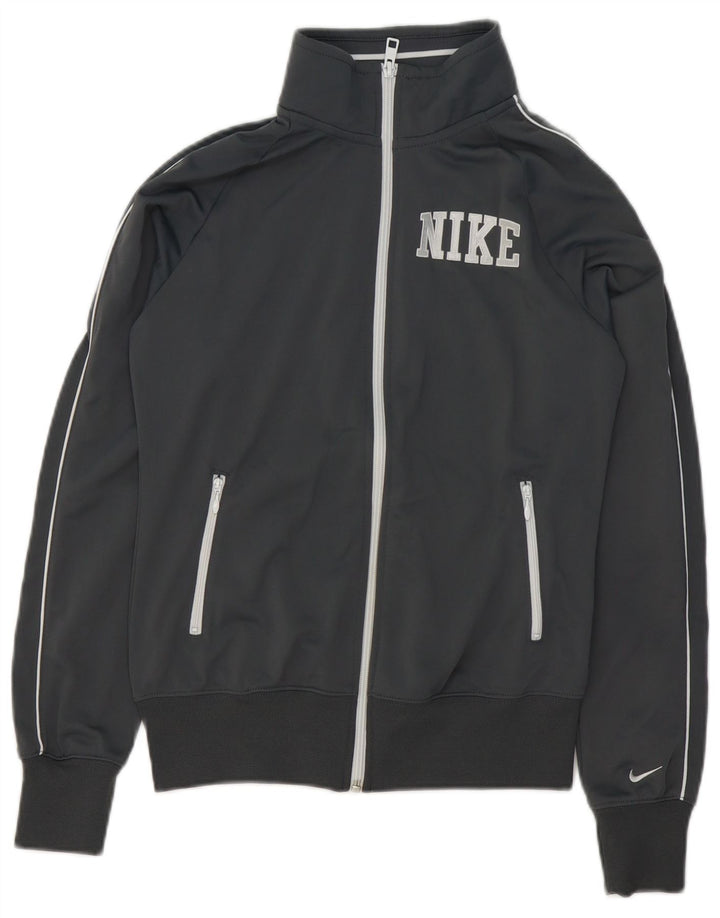 Nike Mujer Graphic Chándal Top Chaqueta Pequeña Gris Poliéster