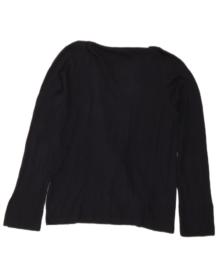 Massimo Dutti Jersey con Cuello Chal para Mujer UK 42 Medium Azul Marino